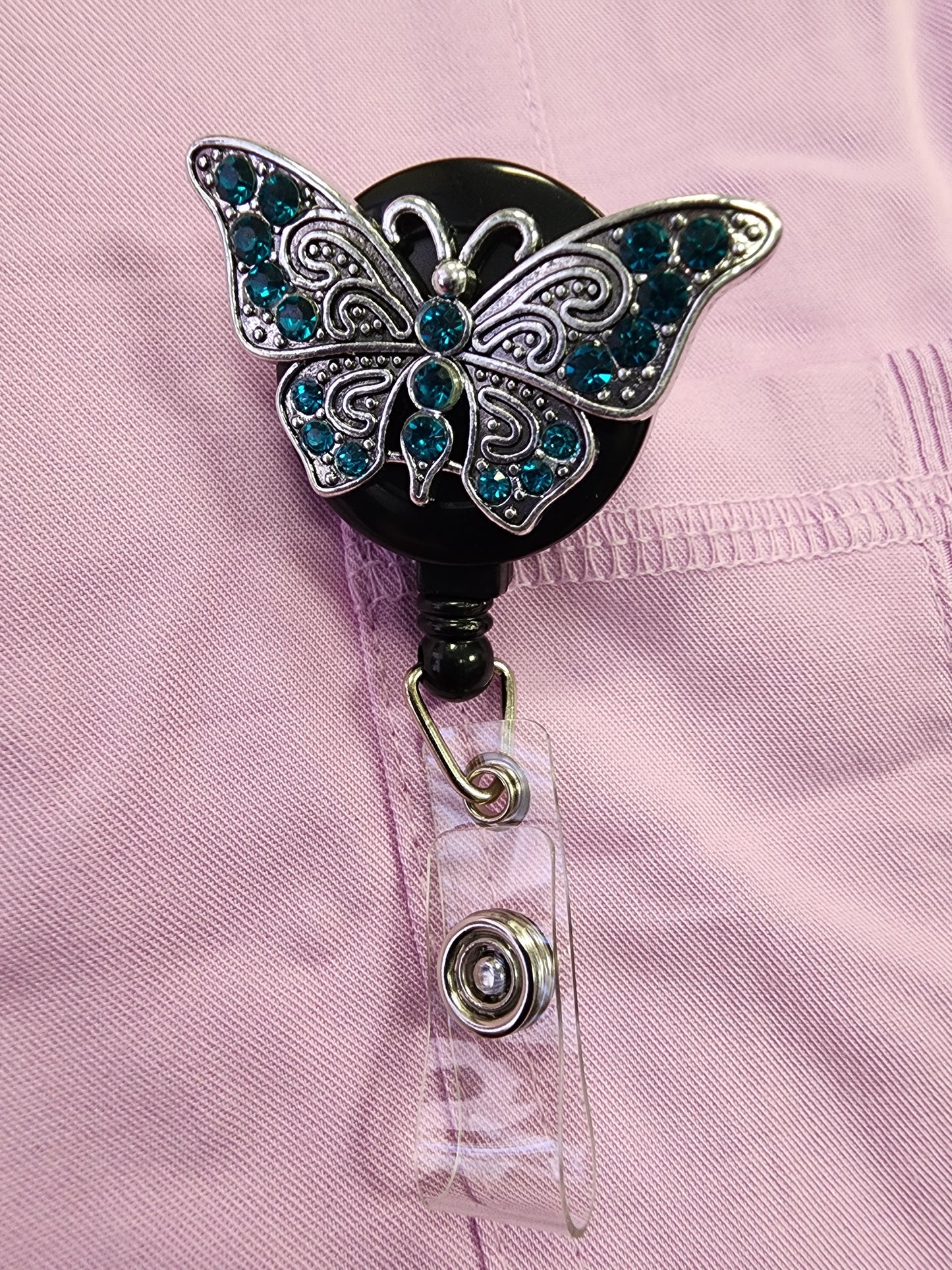 BUTTERFLY JEWEL ID BADGE/NAME TAG HOLDER