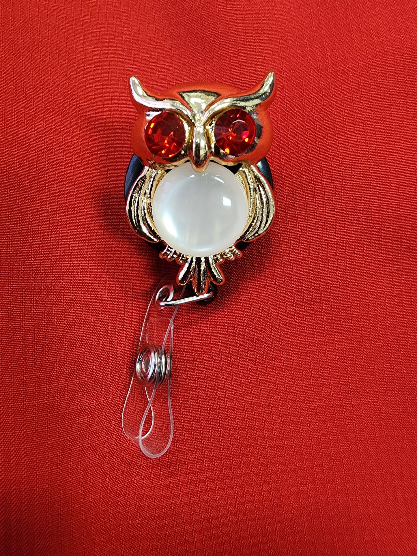 GOLDEN OWL ID BADGE/NAME TAG HOLDER