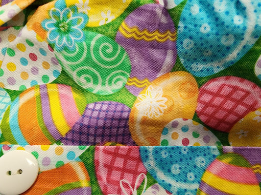 Ponytail Scrub Hat with Buttons