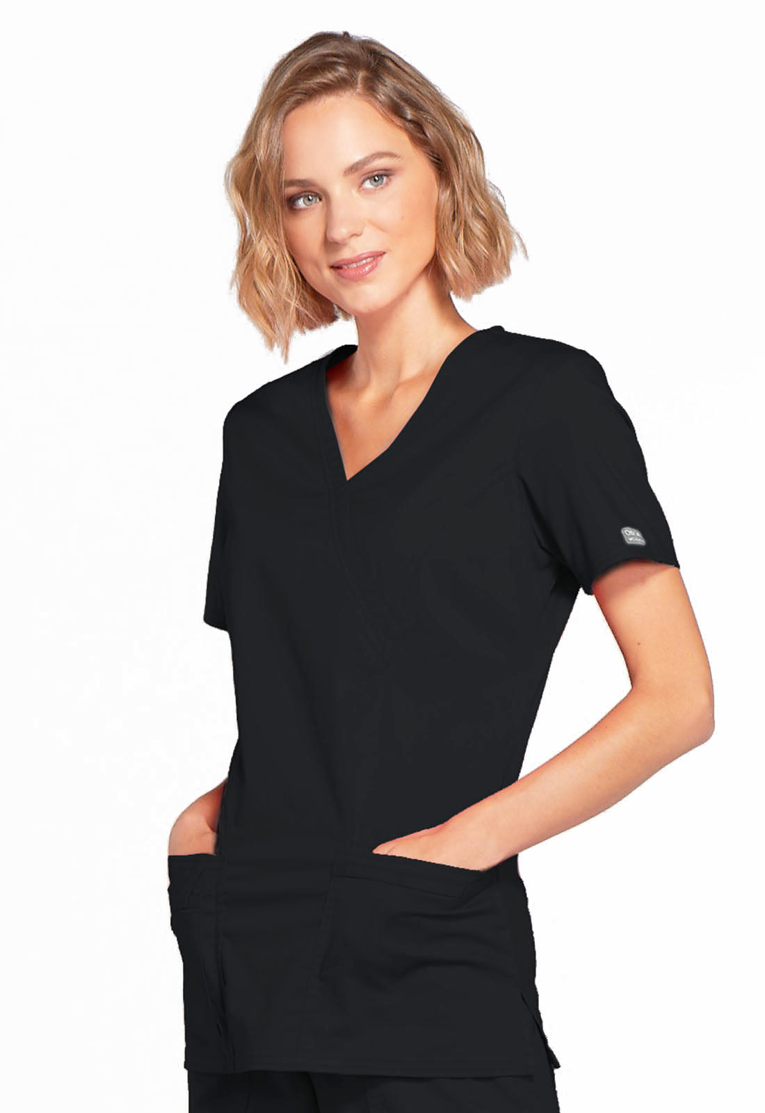 Cherokee Women Scrubs Top Workwear Core Stretch Mock Wrap #4728