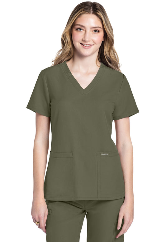 Cherokee Workwear Originals Ultra Women's 2-Pocket V Neck Scrub Top #CK953
