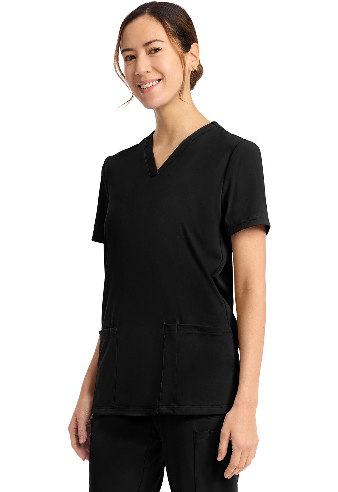 Cherokee Achieve Women's 2-Pocket STRETCH V-Neck Knit Scrub Top #CK832