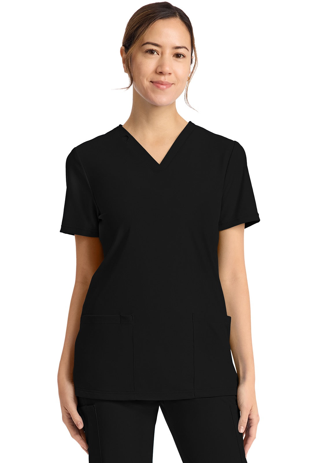 Cherokee Achieve Women's 2-Pocket STRETCH V-Neck Knit Scrub Top #CK832