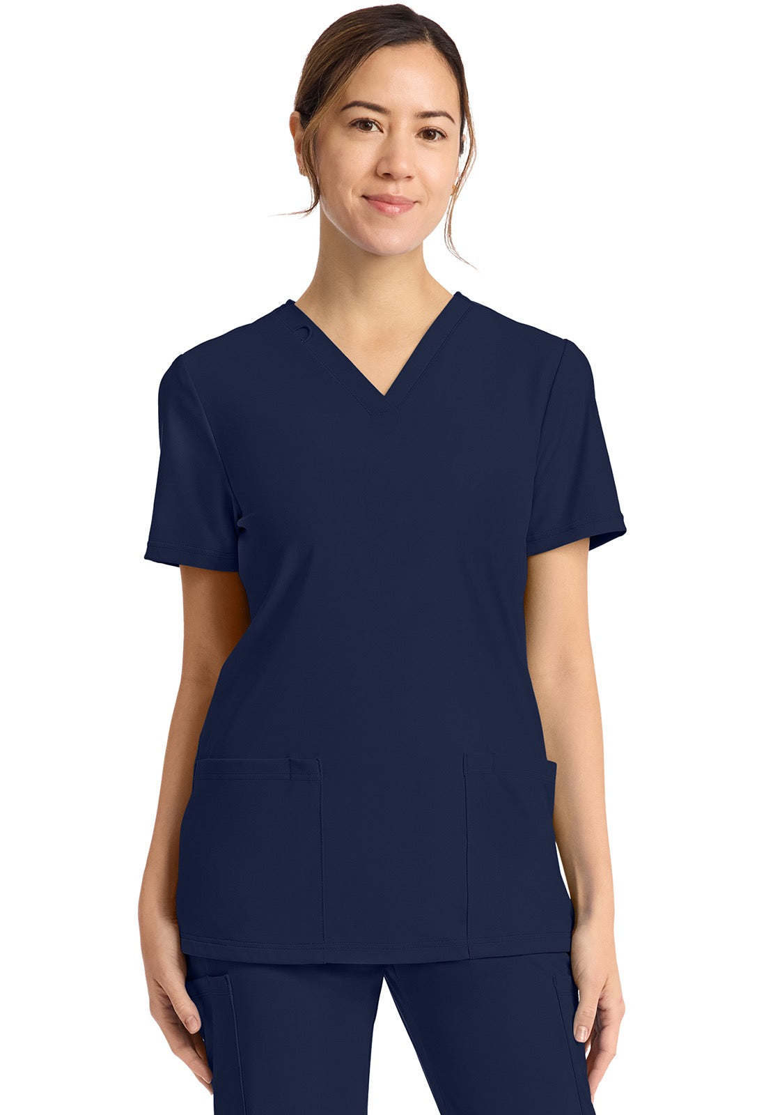 Cherokee Achieve Women's 2-Pocket STRETCH V-Neck Knit Scrub Top #CK832