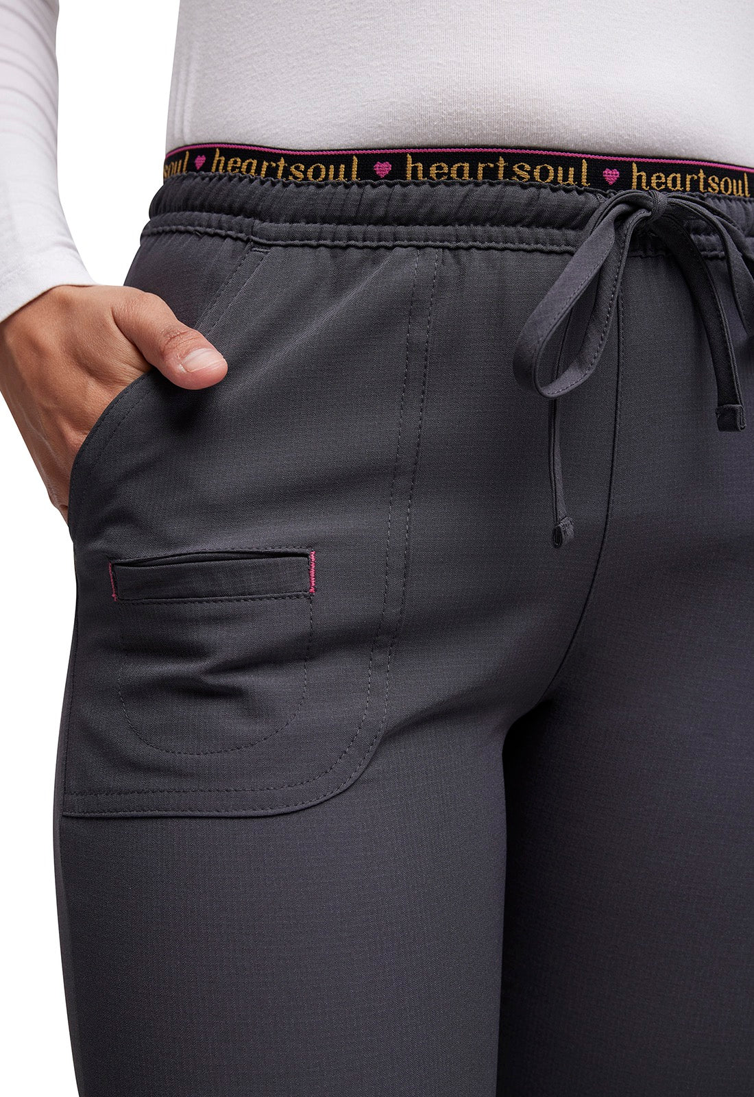 HeartSoul Low Rise Flare Leg Elastic Waist Scrub Pants #20110