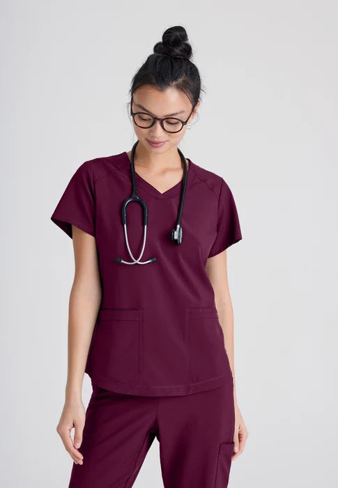 GREY'S ANATOMY BY BARCO EVOLVE RHYTHM 2-POCKET CICLO SCRUB TOP #GSSP180