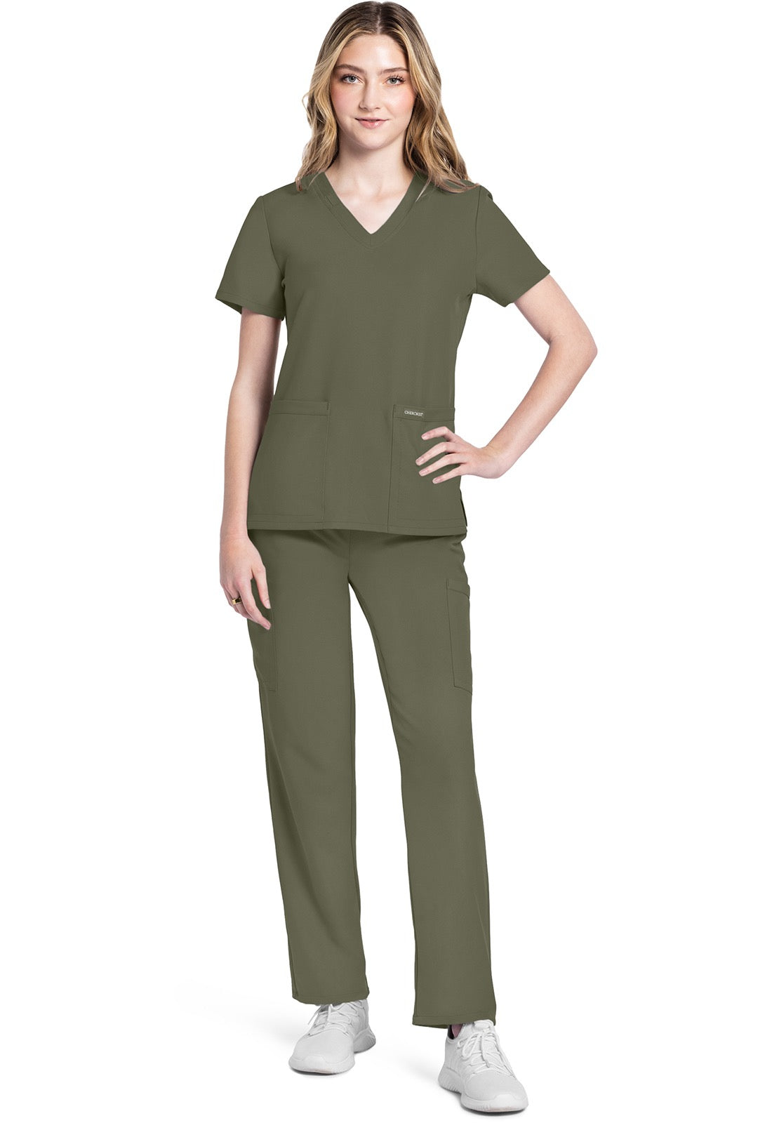 Cherokee Workwear Originals Ultra Women's 2-Pocket V Neck Scrub Top #CK953