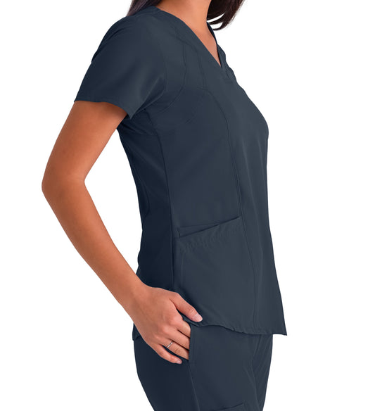 BARCO ONE Racer Women's 4 Pocket V-Neck Breathable Scrub Top #5105