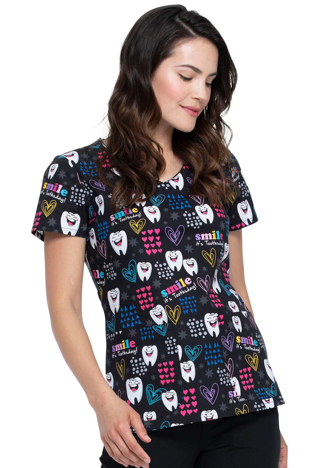 Dickies Prints V-Neck Top | DK700