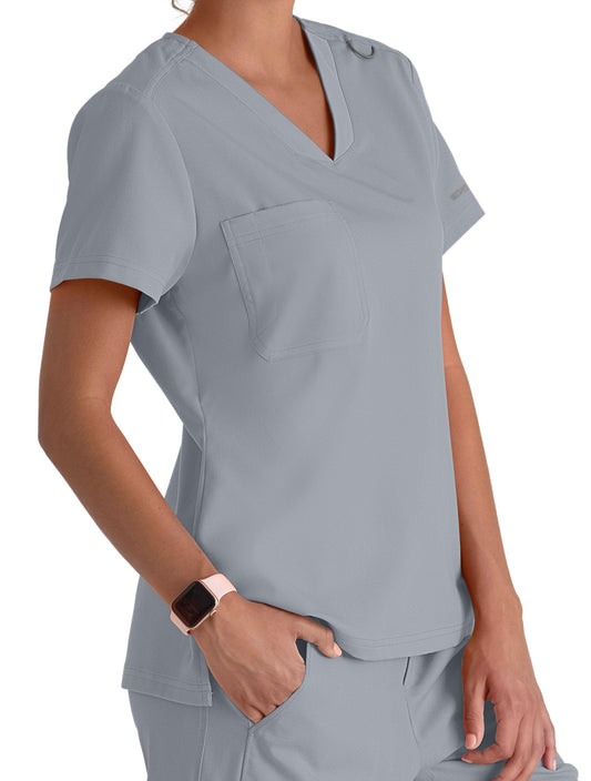 Grey's Anatomy Spandex Stretch Bree V-Neck Top #GVST028