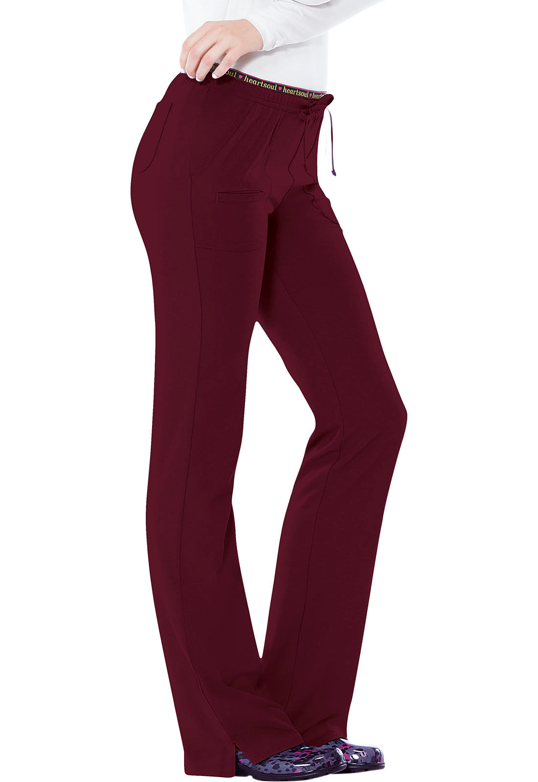 HeartSoul Low Rise Flare Leg Elastic Waist Scrub Pants #P20110