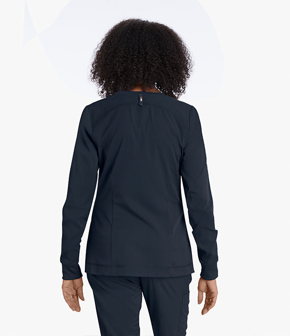 BARCO Spandex 4 Pocket Round Neck Zip Front Scrub Jacket #GRSW017