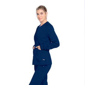 BARCO Spandex 4 Pocket Round Neck Zip Front Scrub Jacket #GRSW017