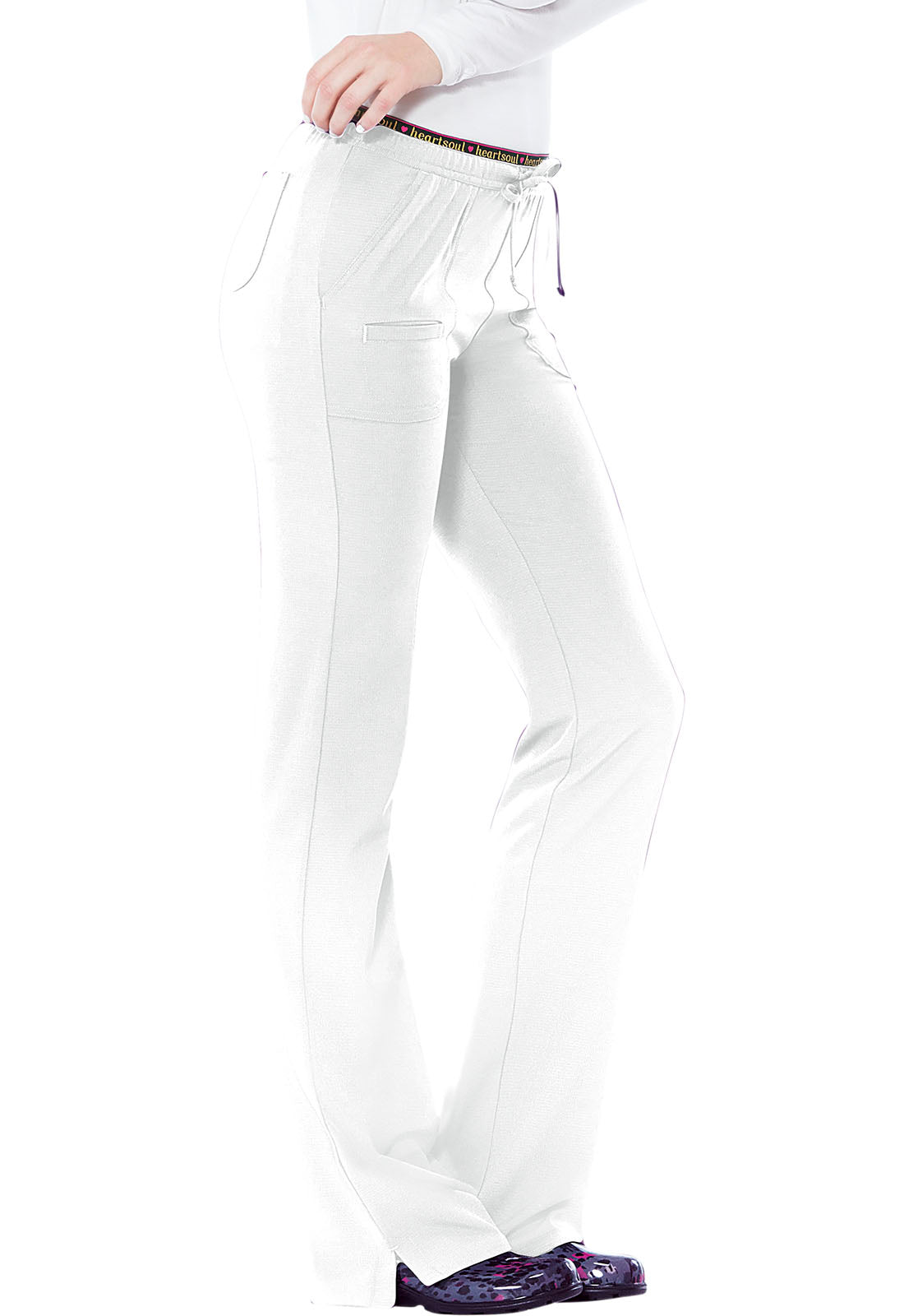 HeartSoul Low Rise Flare Leg Elastic Waist Scrub Pants #20110