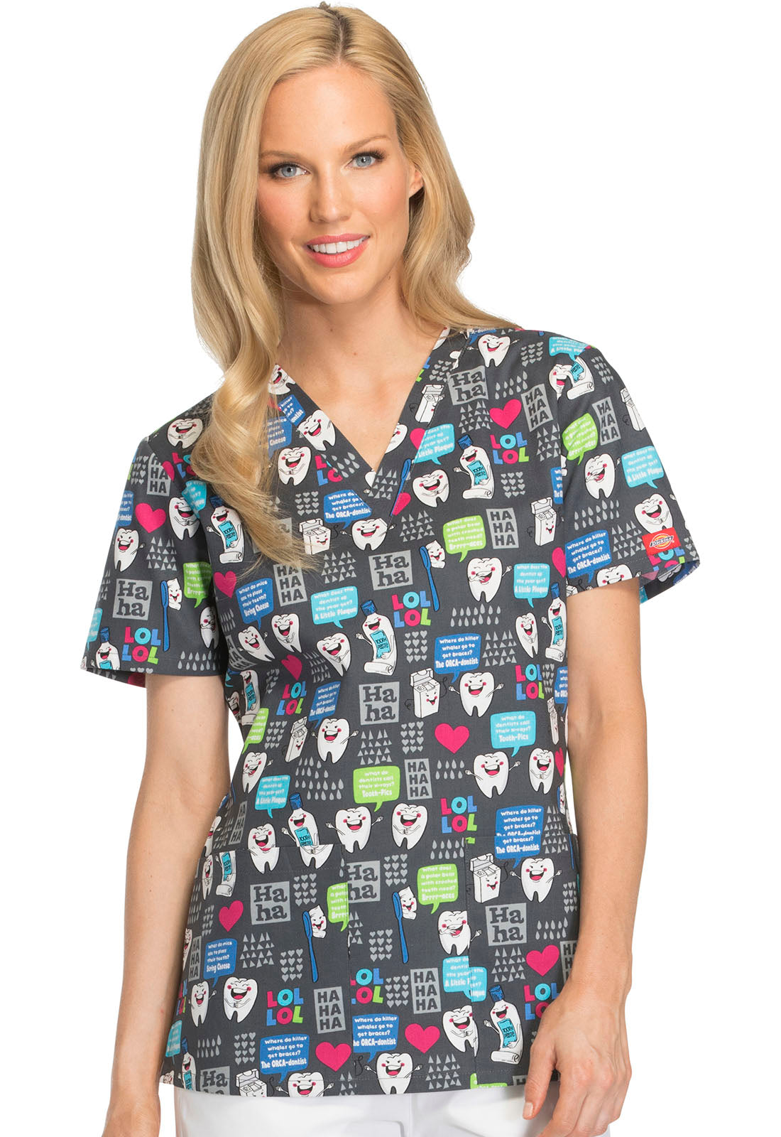 Dickies Print Classic V-Neck top #DK704