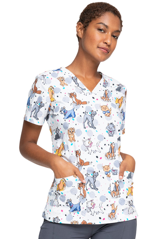Tooniforms V-Neck Print Top | TF638