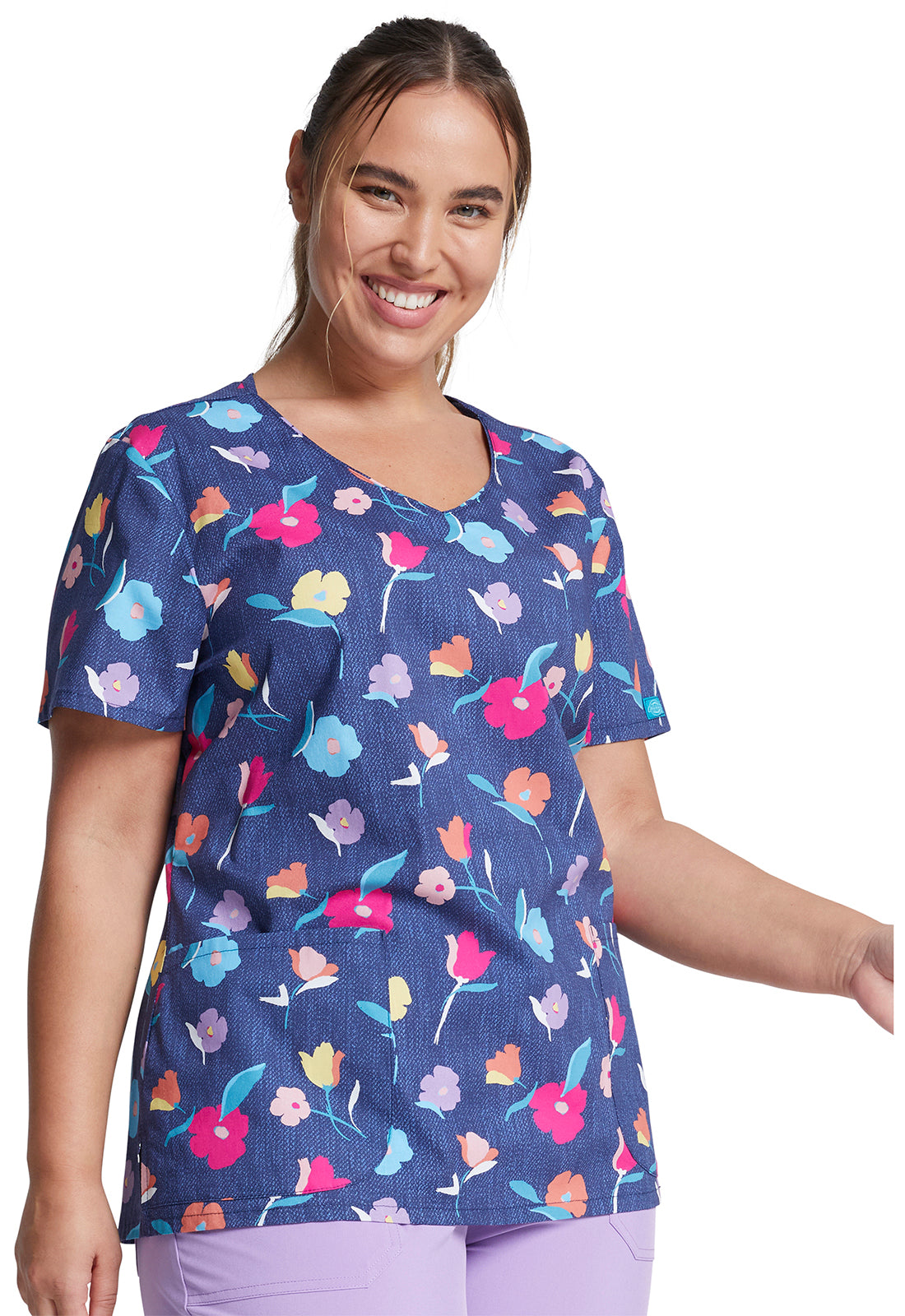 Dickies Prints V-Neck Top | DK700