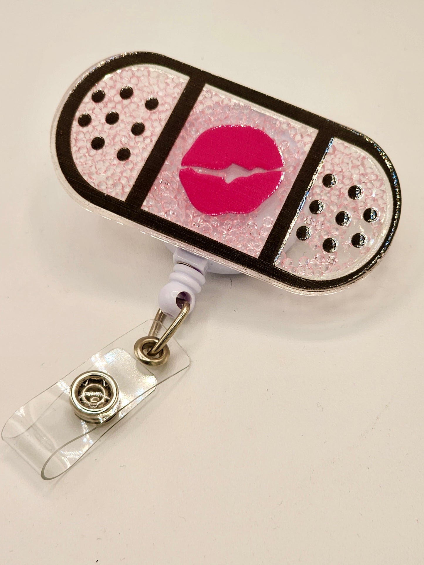 BANDAID LIPS ID BADGE/NAME TAG HOLDER