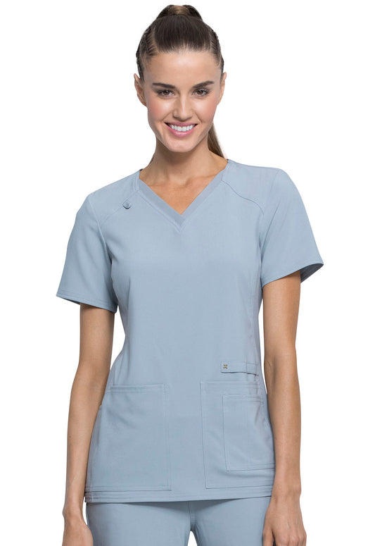 Cherokee iFlex Women's V-Neck Knit Panel Top *CK605