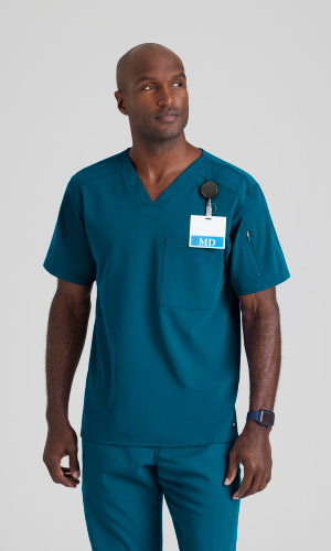 Men's Spandex Stretch V-Neck Top | GRST079