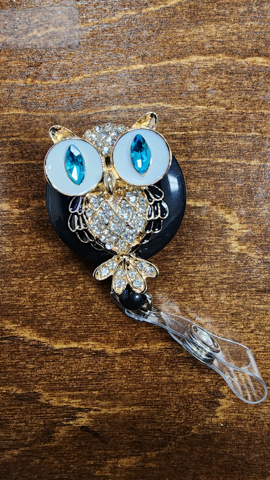 GOLDEN OWL ID BADGE/NAME TAG HOLDER
