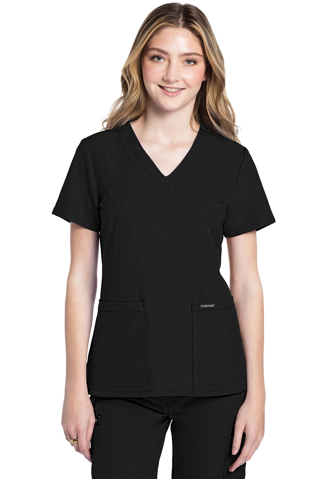 Cherokee Workwear Originals Ultra Women's 2-Pocket V Neck Scrub Top #CK953