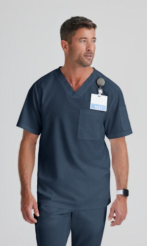 GREY'S ANATOMY BY BARCO EVAN 2-POCKET V-NECK SCRUB TOP