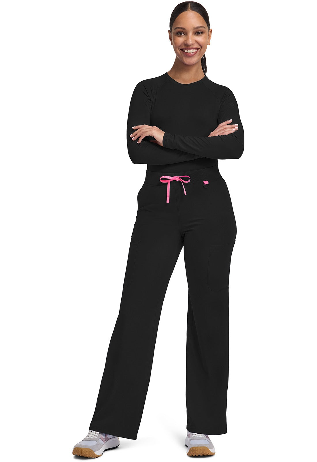 Med Couture Amp Women's 5-Pocket STRETCH High-Rise Wide Leg Cargo Scrub Pant #MC109