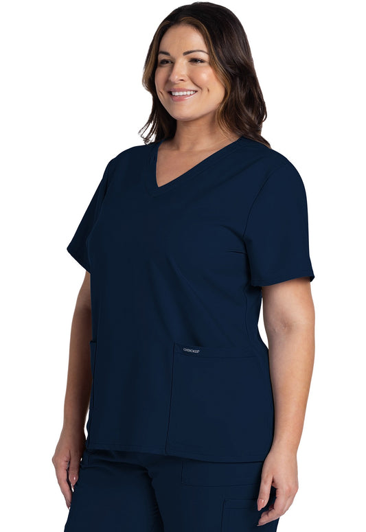 Cherokee Workwear Originals Ultra Women's 2-Pocket V Neck Scrub Top #CK953