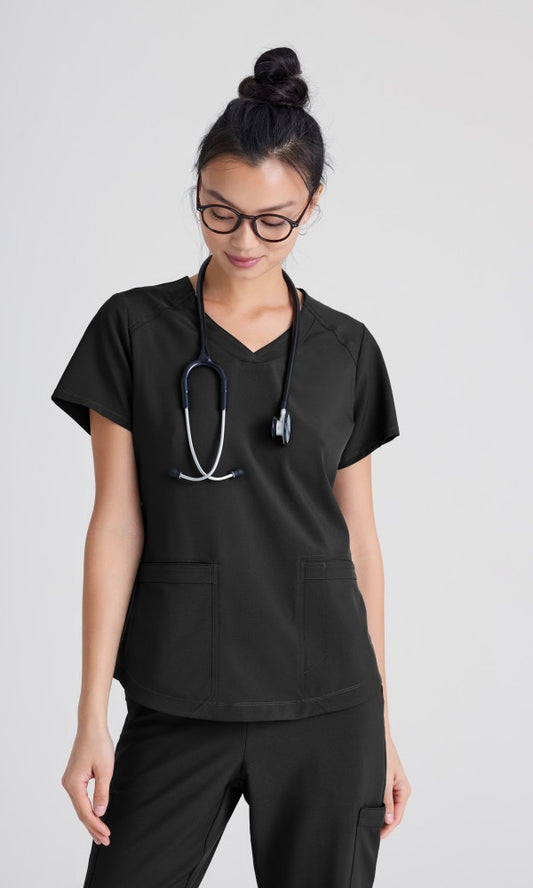 GREY'S ANATOMY BY BARCO EVOLVE RHYTHM 2-POCKET CICLO SCRUB TOP #GSST180