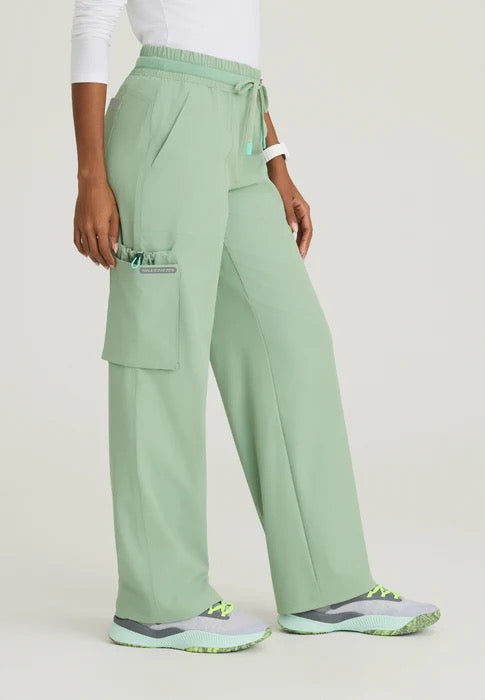 Skechers by Barco Ripstop Scout Women's 5-Pocket STRETCH Cargo Wide Leg Scrub Pants #SKP707