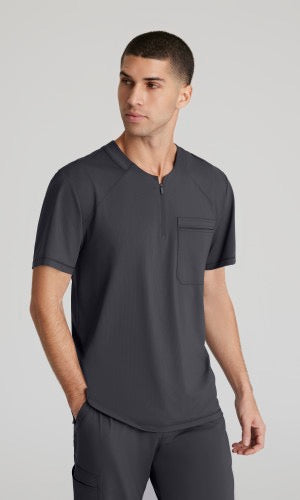 SKECHERS™ BY BARCO FLEX SINGLE POCKET CURVED NECK SCRUB TOP #SKT229