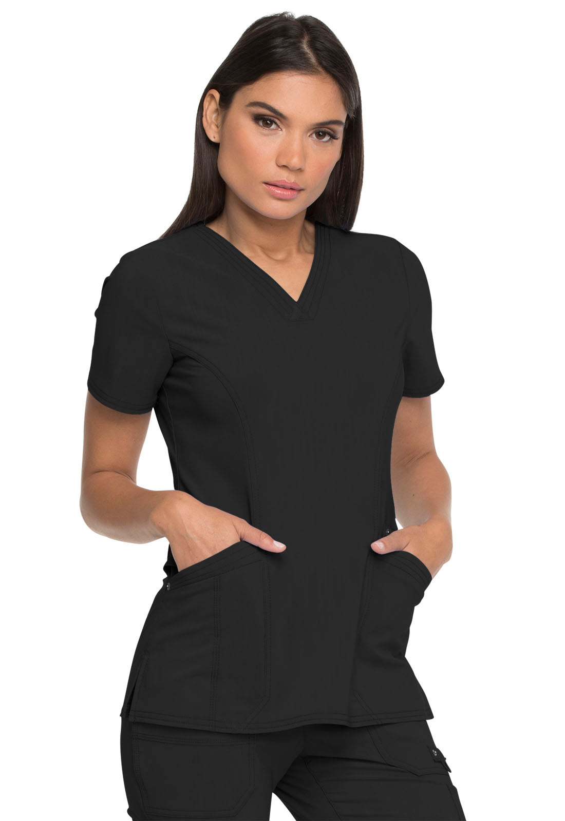 Dickies Advance Women Scrubs Top V-Neck with Patch Pockets 