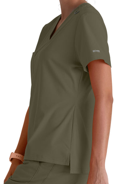 Grey's Anatomy Spandex Stretch Bree V-Neck Top #GVST028