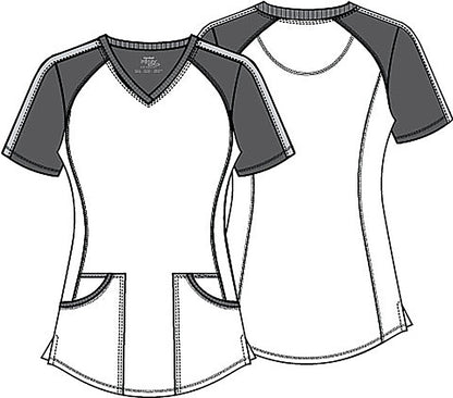 V-Neck Top in Shades Of Grey | CK645