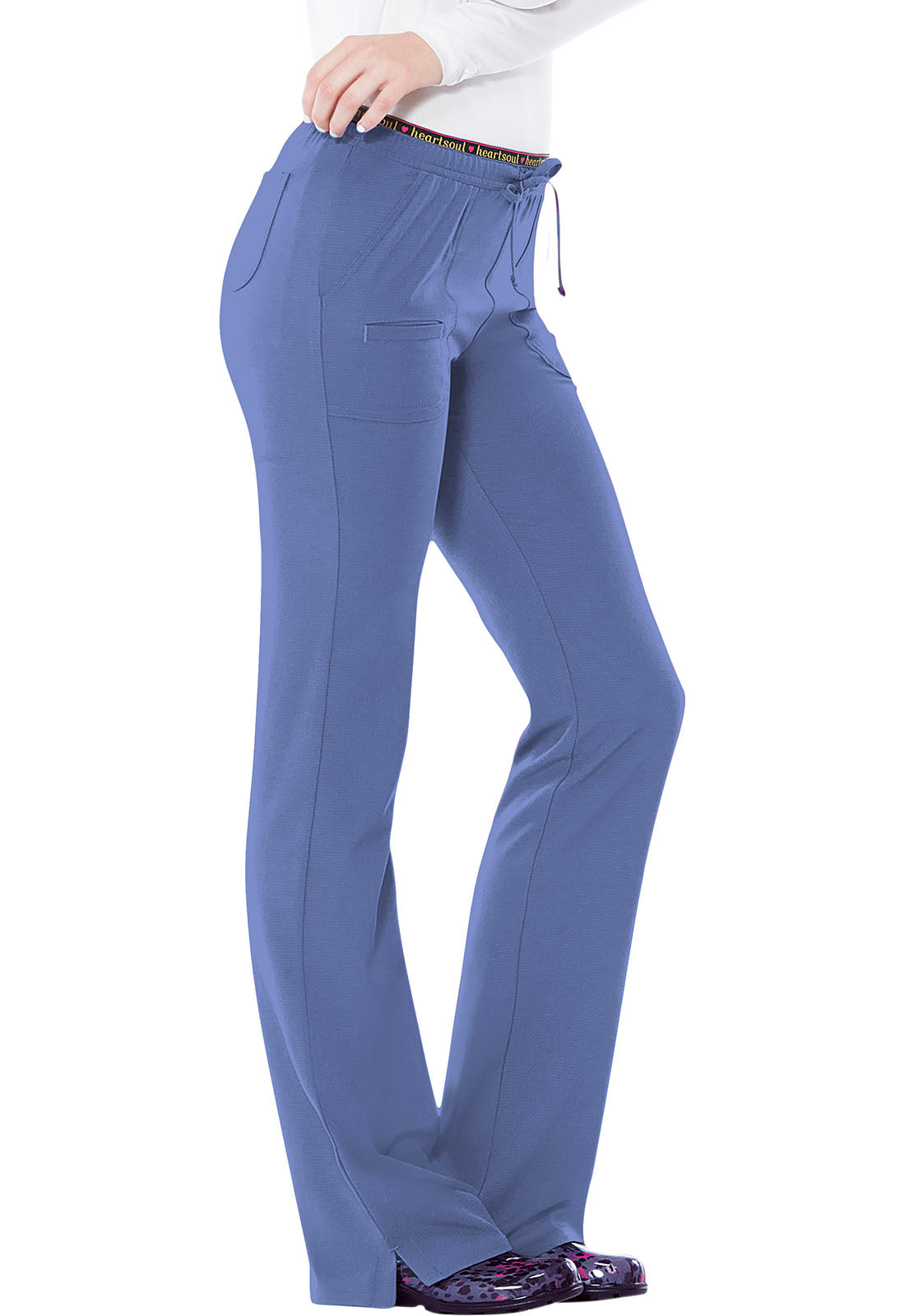 HeartSoul Low Rise Flare Leg Elastic Waist Scrub Pants #P20110