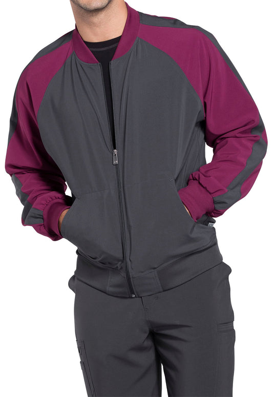 Cherokee Infinity Men's Colorblock Zip Up Warm-Up Scrub Jacket #CK330A