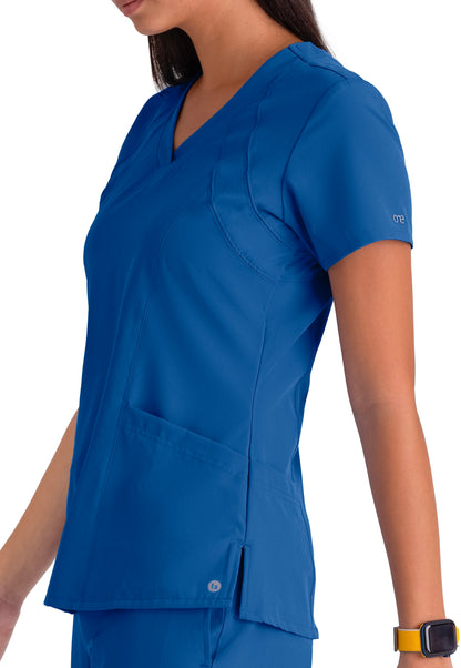 BARCO ONE Racer Women's 4 Pocket V-Neck Breathable Scrub Top #5105
