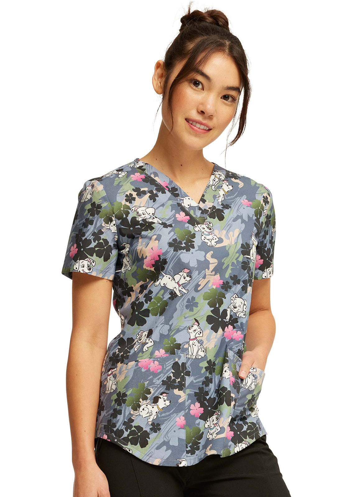Tooniforms Disney V-Neck Print Top  #TF736