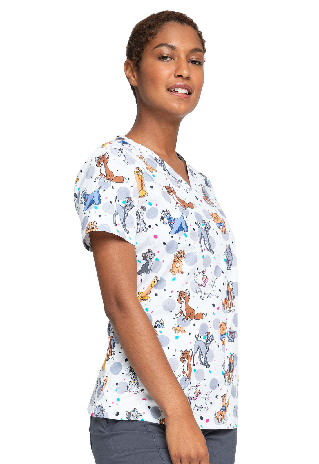 Tooniforms Disney V-Neck Print Top  #TF736