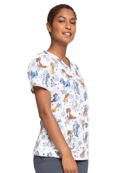 Tooniforms Disney V-Neck Print Top  #TF736