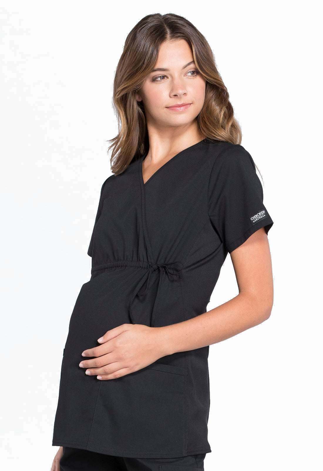 Cherokee WorkWear Maternity Mock Wrap Top | WW685