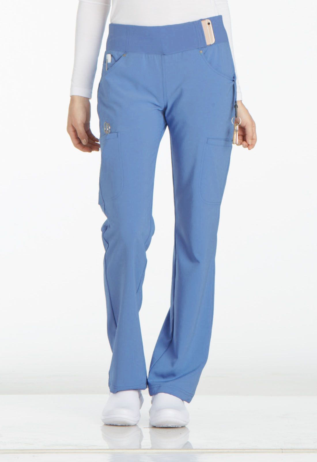 Cherokee iFlex Women's Mid Rise Straight Leg Pants #CK002 Petite
